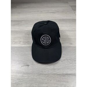 Sig Sauer Hat Cap Mens Adjustable Black Gray Embroidered 47'